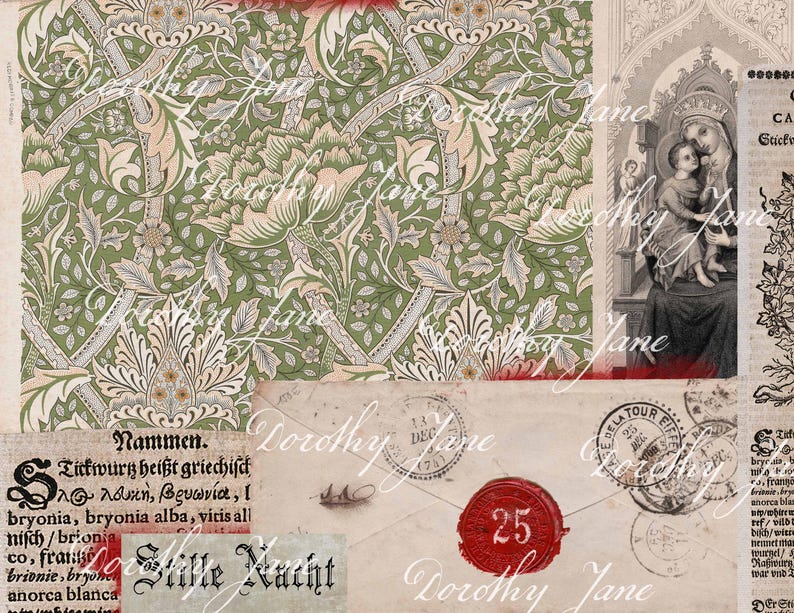 Digitalt papper för Stilla natts jul: Renässansberlock (digitalt kit) bild 6