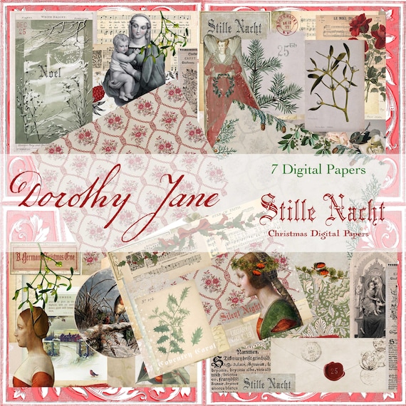 Silent Night Christmas Digital Paper: Renaissance Charm (Digital Kit)
