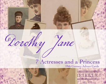 Digital Paper, 19th century Trade cards, Photos of 19th Century Actresses, 19th Century Princess of Wales