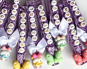 10 | Minnie-Style Cheer Spirit Pins, Cheer Clips, Cheerleader and Dance Gift, Set of 10