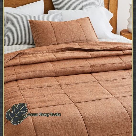 Doublesided Linen Comforter Linen Throw Blanketlinen Bed Etsy