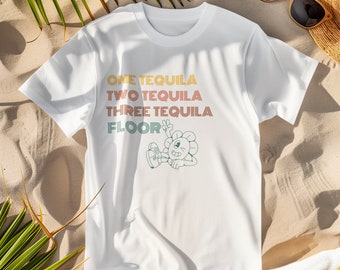 Jedna Tequila, Podłoga Zabawna Koszulka Do Picia Prezent Dla Przyjaciela Wieczór Panieński Koszulka Na Wakacje Zabawna Koszulka Dla Dziewczynek Noc Na Imprezie
