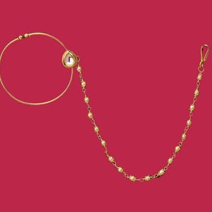 Kundan Nose Ring,Nose Ring,Press On Nose Ring,No piercing Nose Ring,Bridal Nath,Nath,Bridal Nose Ring,Gold Nose Rings,Bridal Jewelry,Gold