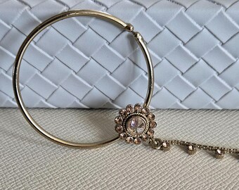 Polki  Nose Ring,Nose Ring,Press On Nose Ring,No piercing Nose Ring,Bridal Nath,Nath,Antique gold nath,Mehndi Finish,Bridal Jewelry,Pearl
