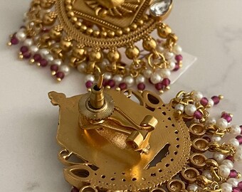 Gold Plated Temple Earrings/idol Intricate Designed Earrings