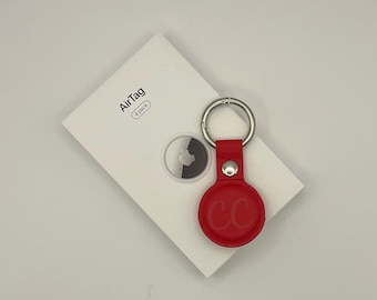 Personalized Leather AirTag Keychain