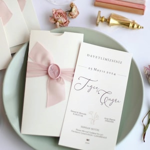 Cream Wedding Invitations with Custom Silk Ribbons, Digital Printed Cards & Personalized Wax Seals – Perfect for Weddings and Special Events