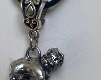 English Bulldog Charm On Necklace