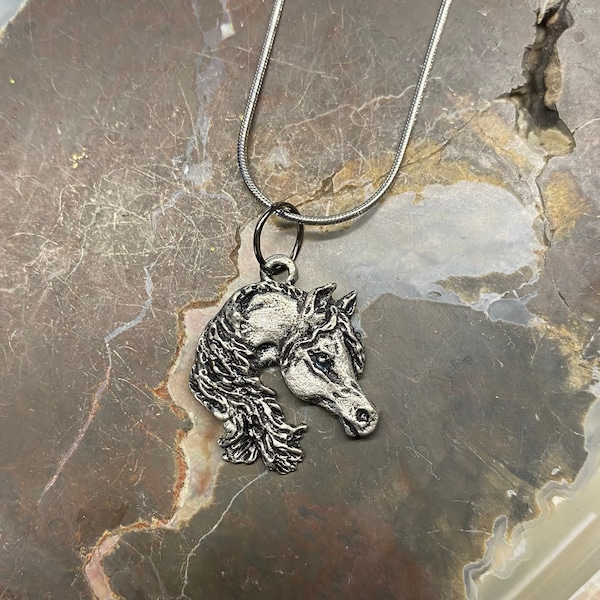 Arabian Horse Small Detailed Pendant on Chain