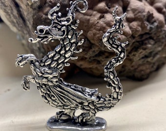 Dragon Ornament Polished Pewter Free Shipping