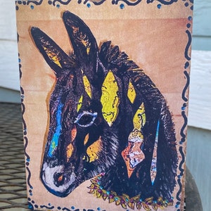 Donkey Original Art Note Cards Set of 3.
