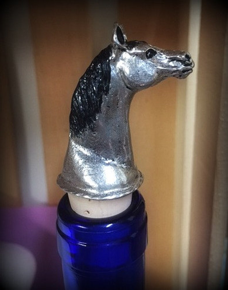 Horse Head Bottle Stopper on Cork Etsy