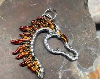 Sunrise Fire Horse Original Design Pendant