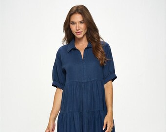 chinese dress ladies Smocked Tiered Flutter Sleeve Maxi Dress – Inherit Co main image 1