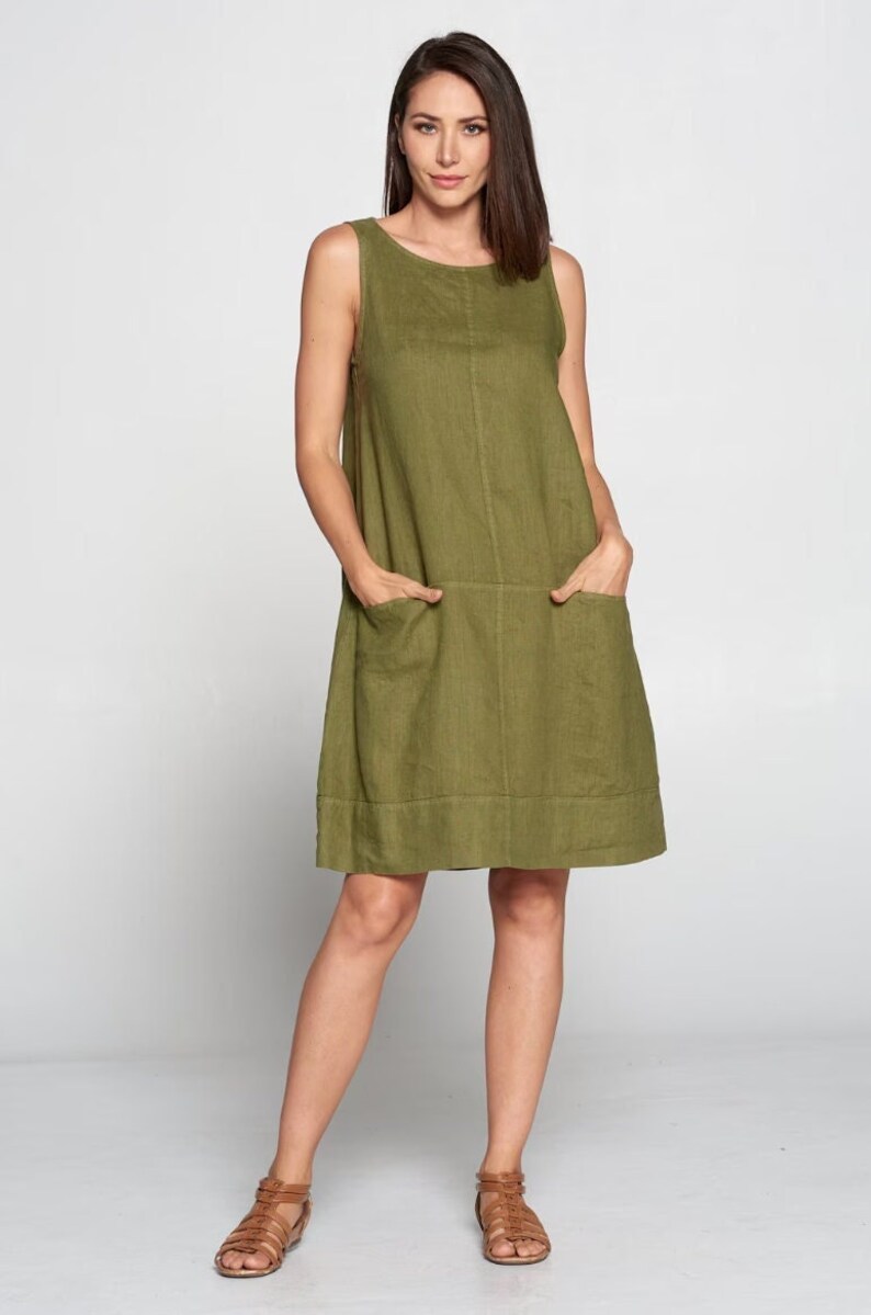 Sleeveless lined dress main image 1