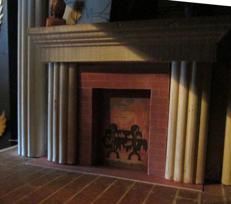 Keystone Dollhouse Fireplace and Hearth Replacement Digitally Remastered Replacement Keystone Dollhouse Restoration Piece Pre Assembled image 1