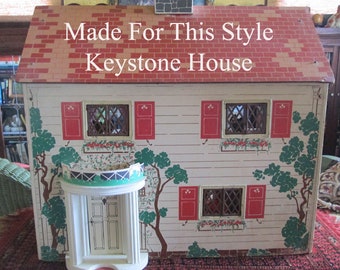 Vintage Keystone Two Story Mansion Doll House Furniture Clean
