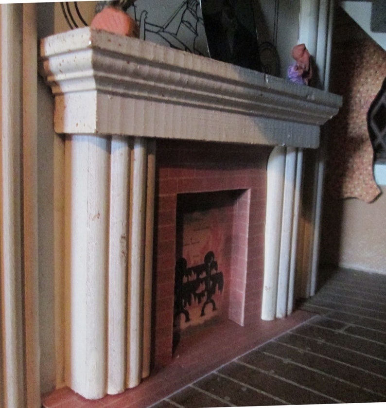 Keystone Dollhouse Fireplace and Hearth Replacement Digitally Remastered Replacement Keystone Dollhouse Restoration Piece Pre Assembled image 2