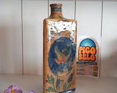 1800s Antique Persian Bottle Vase, Pottery, Handmade, Handpainted
