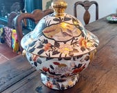 Vintage Sasuma tureen, Porcelain, Hand painted, Japan
