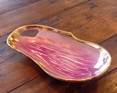 Vintage West Germany bowl, Strehla Keramik, reactive glazes