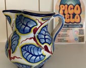 Vintage Italian Ceramic Pitcher, hand painted, Italy