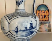 Antique Blue & White Porcelain, Delft, Holland, Netherlands, Decanter, Jug, Pitcher