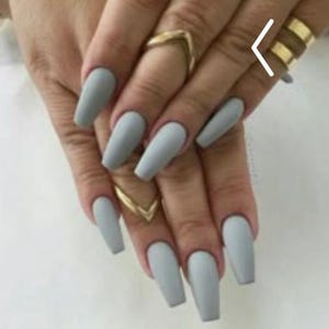 Matte gray press on nails