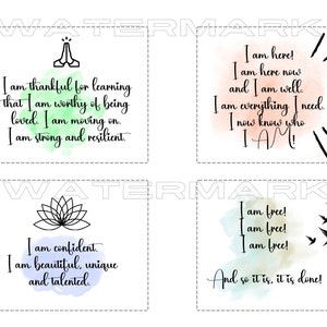 72 Oracle Cards, Tarot Cards, Affirmation Card Mock Up, Positive Affirmation, Affirmation Cards, Flashcards, Instant Digital Download