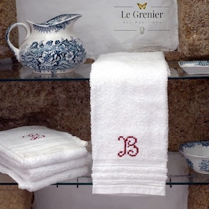 Lot De 8 Serviettes De Table Anciennes En Lin, Monogrammes Dépareillés, French Antique
