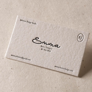 Cartes de visite typographiques faites main professionnelles | Cartes de visite typographiques