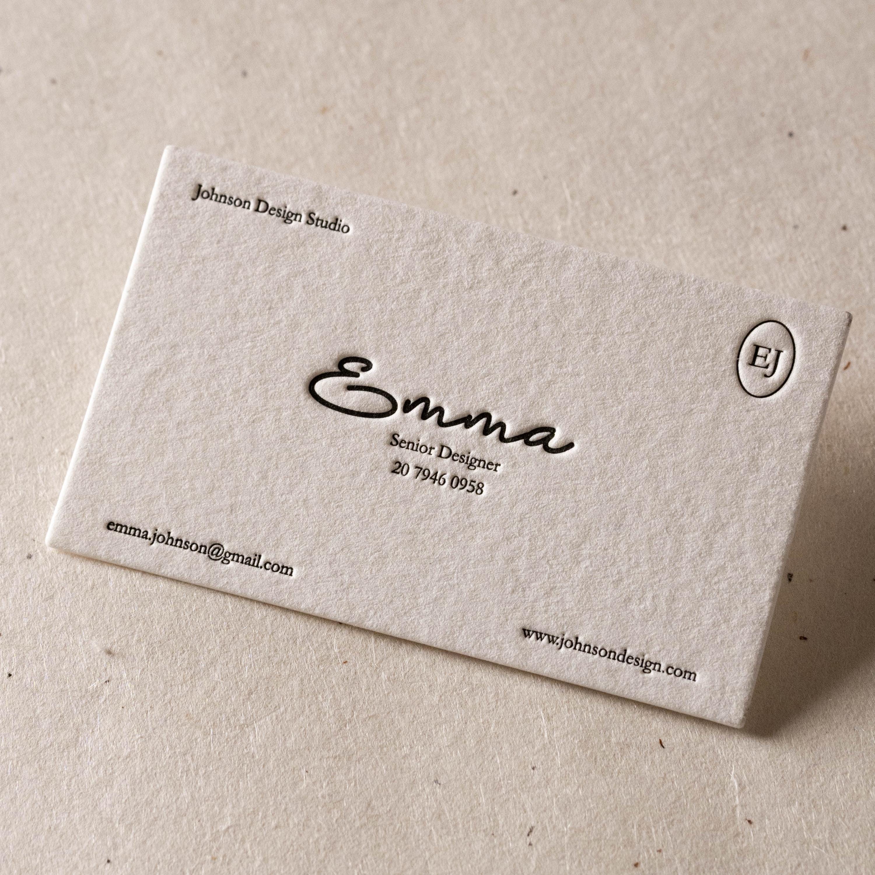 Modern Custom Handmade Letterpress Business Cards | Letterpress Name ...