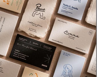 Custom Business Cards | Natural Cotton Paper Stock | Letterpress, Embossing, Foil Stamping, Edge Printing & More