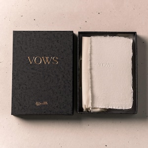 Set of 2 Vow Cards with Silk Ribbon | Personalised Letterpress Vow Cards Vow Cards, Our Vows, His Vows Card, Her Vows Card