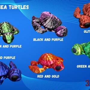 Sea Turtles - Articulating 3D Printed Sensory Fidget Toy - Etsy