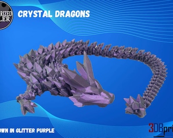 Crystal Dragon - 24" Articulating 3D Printed Sensory Fidget Toy