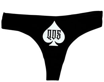 Goth QOS Logo Thong |QOS Snowbunny BBC Hotwife Apparel