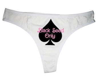 Black Seed Only Thong |QOS Snowbunny BBC Hotwife Apparel