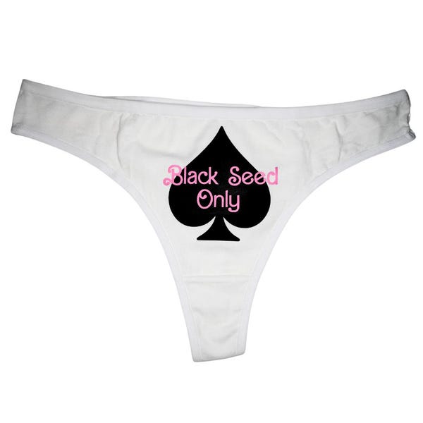 Black Seed Only Thong /QOS Snowbunny BBC Hotwife Apparel