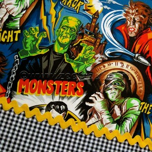 1/2 Yd or Yard MONSTERS Horror Movie Black Robert Kaufman Novelty MONSTER Cotton Quilt Fabric Universal Studios Hollywood Hard to find image 4