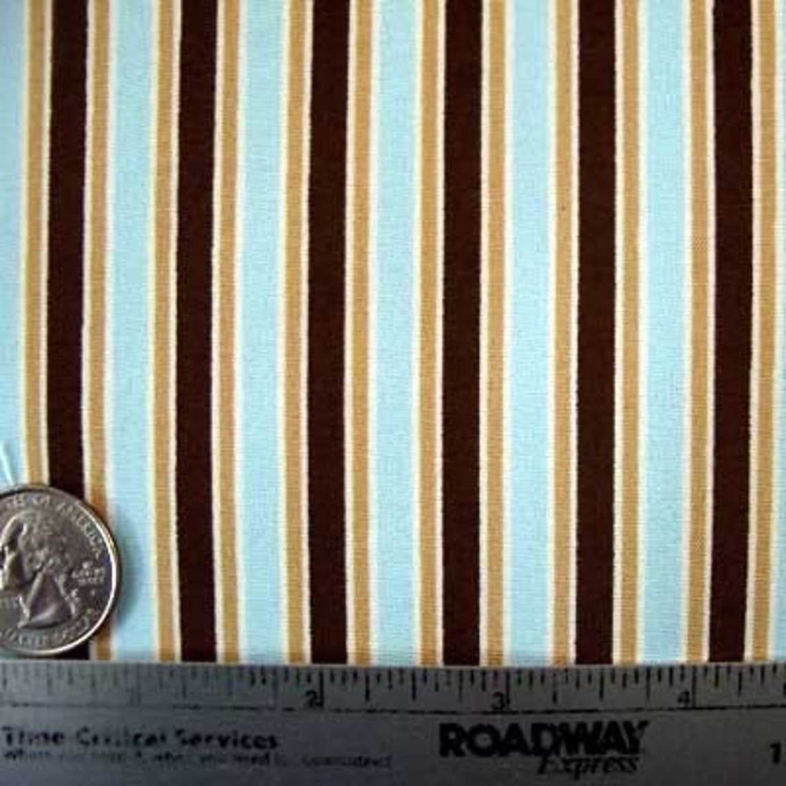 SIMPLE STRIPE Light BLUE and Brown Fabric Quilt 1 Yard Etsy