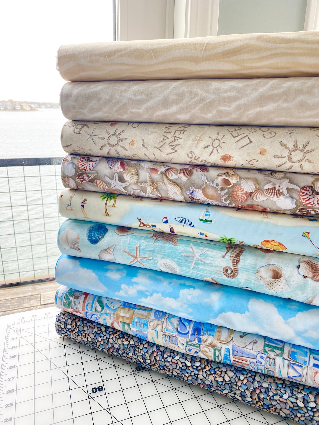 BEACH Comber COASTAL SEASIDE Fabrics - 100% Cotton Quilt Fabric ...