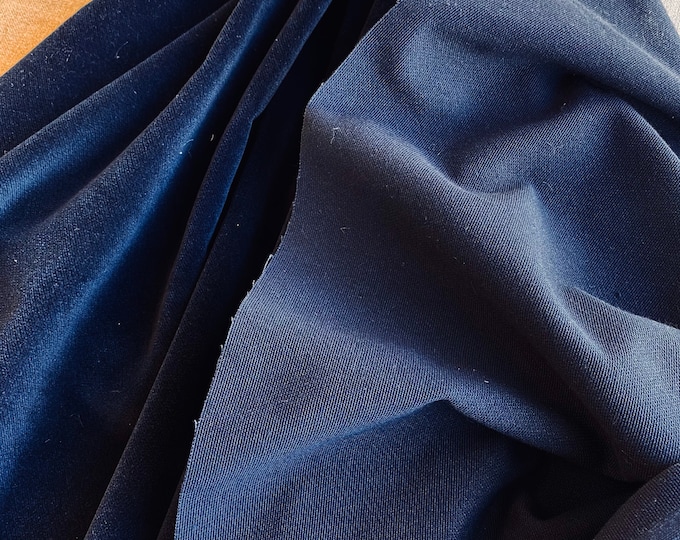 NAVY BLUE VELVET, Cotton Fabric, Upholstery Luxurious, for Pillow, bridesmaid dress, curtain fabric, chair seats, bows, fabric by the yard