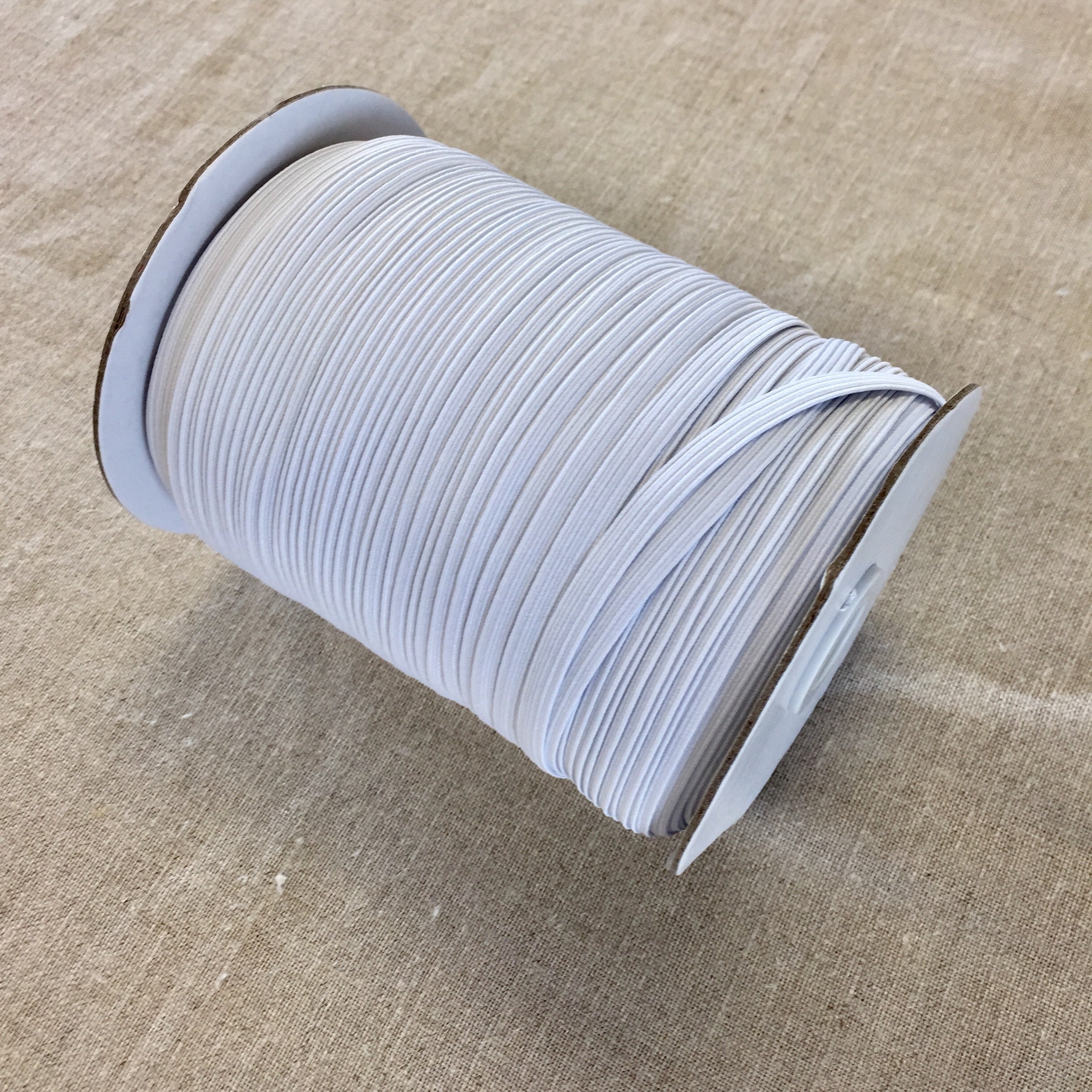 Braided Elastic Band 120 Yards 1/4 Inch Width White Elastic String