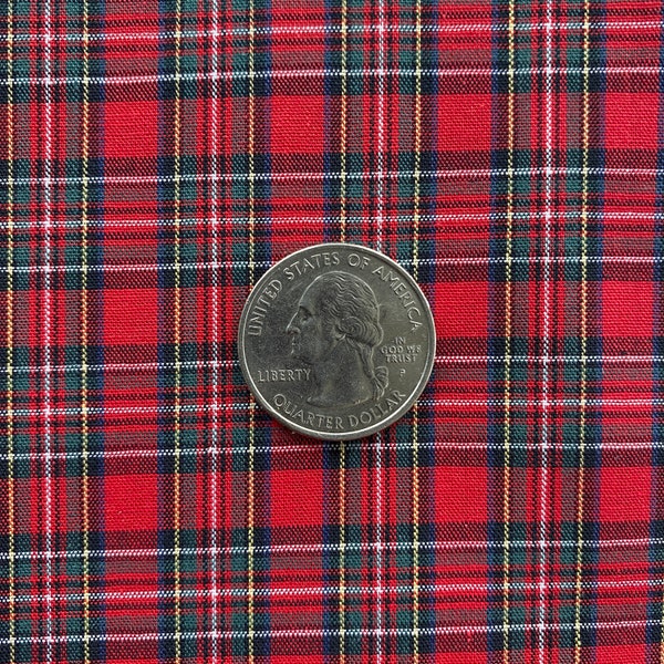 Small CLASSIC PLAID Cotton Fabric Red Green - Robert Kaufman - SEVENBERRY - by the Yard or Select Length