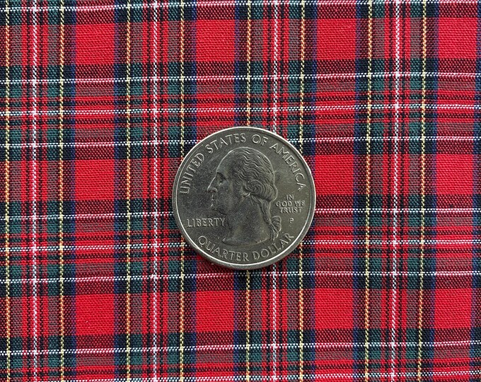 Small CLASSIC PLAID Cotton Fabric Red Green - Robert Kaufman - SEVENBERRY - by the Yard or Select Length