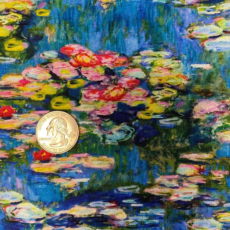 CLAUDE MONET Water Lilies Cotton Fabric Robert Kaufman by the Yard or Select Length image 2