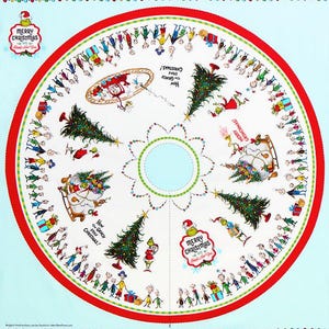 Grinch Christmas Tree Skirt - Dr Seuss - How the GRINCH Stole CHRISTMAS Collection Christmas Tree Skirt Fabric - ADE-20277-223 Holiday