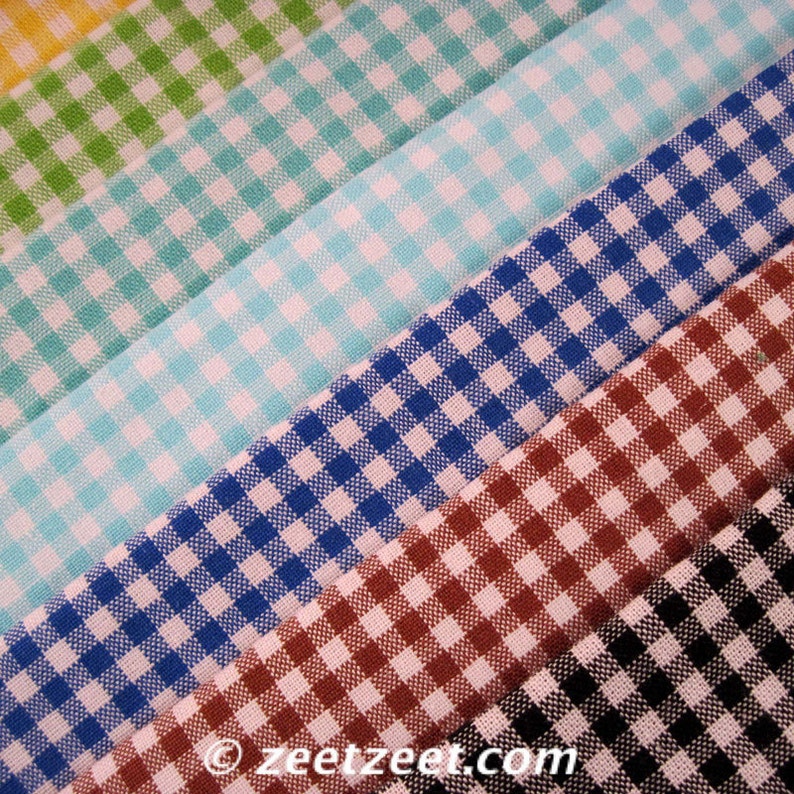 Royal BLUE GINGHAM Fabric by the Yard, 1/8 Robert Kaufman CAROLINA Gingham Fabric, 100% Cotton, Gingham Check White image 7