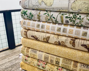 Eclectic Elements YELLOW PALETTE Tim Holtz - 100% Cotton Quilting Fabric, by the Yard, Half Yard, or Fat Quarter